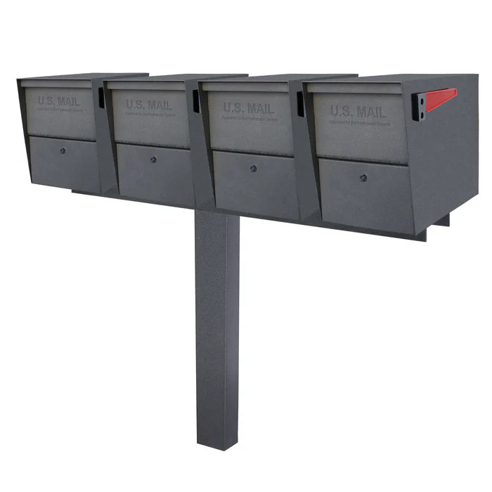 Mailboss Quadruple Package Master® Locking Mailbox & Post