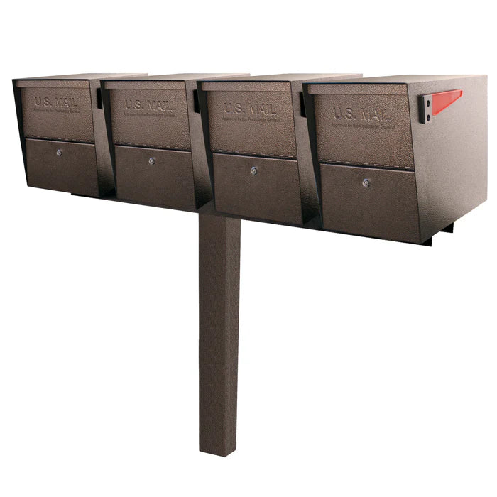 Mailboss Quadruple Package Master® Locking Mailbox & Post