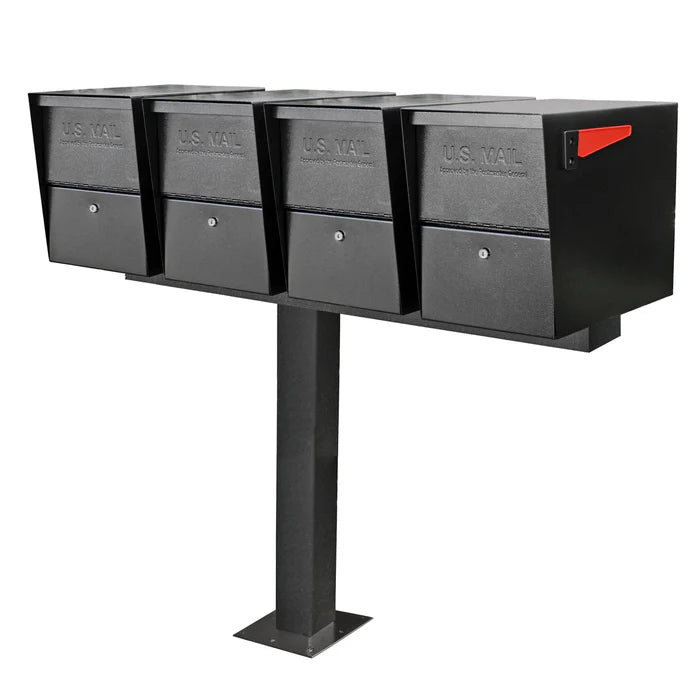 Mailboss Quadruple Package Master® Locking Mailbox & Post