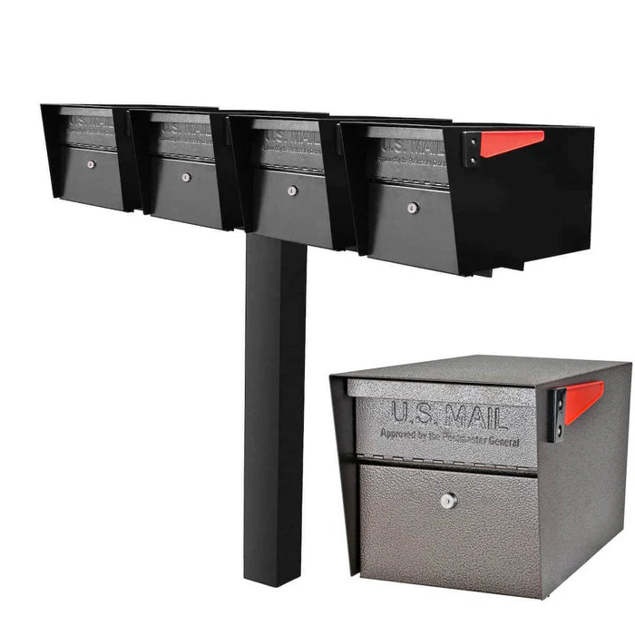 Mailboss Quadruple Mail Manager® Locking Mailbox & Post